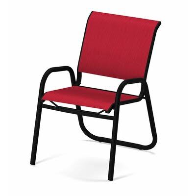 Stacking Patio Dining Armchair Textured Black W979933