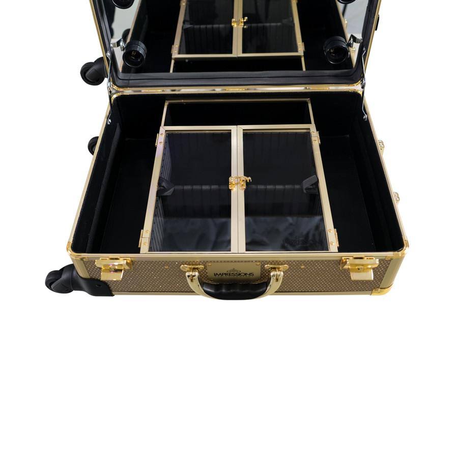 Rose Gold Bling Vanity Travel Train Case Y436