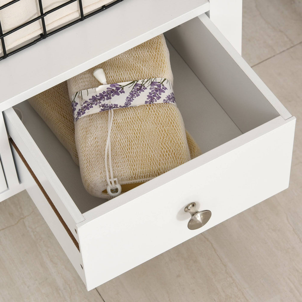 Freestanding Bathroom Storage Cabinet with Two Drawers and 3 Shelves U906373