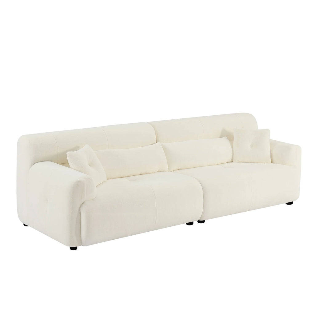 Beige Faux Rabbit Fur Sofa S283