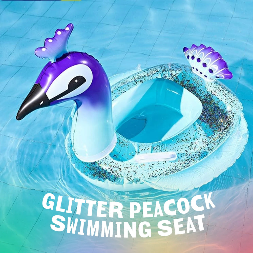 48" Peacock Pool Float Glitter Inflatable Swim Ring R910