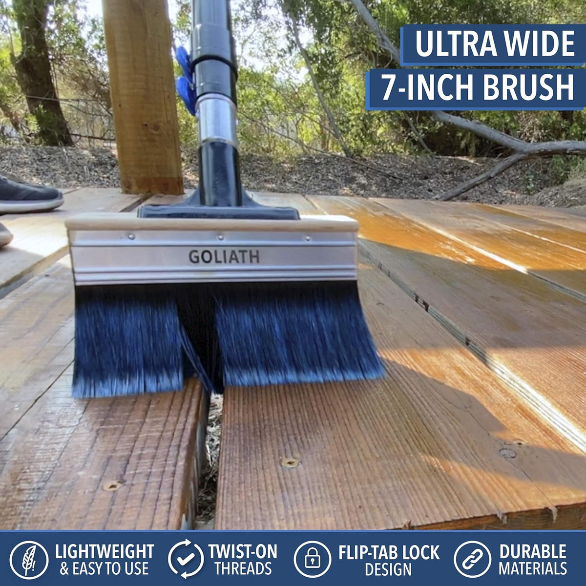 Deck Stain Brush & Extension Pole Combo, 7-Inch, Pack of 2 Q3363