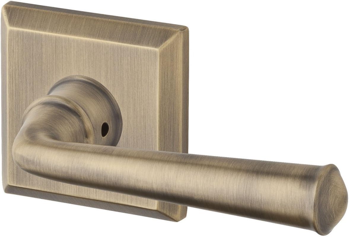 Full Dummy Lockset with Traditional Square Rose, Matte Brass & Black Finish A39595