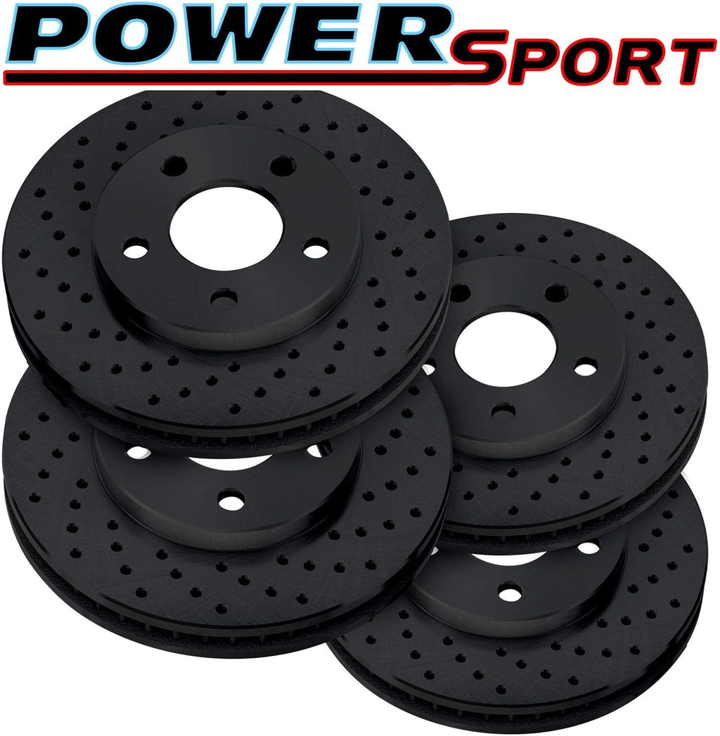 Black Drilled Brake Rotors F52405