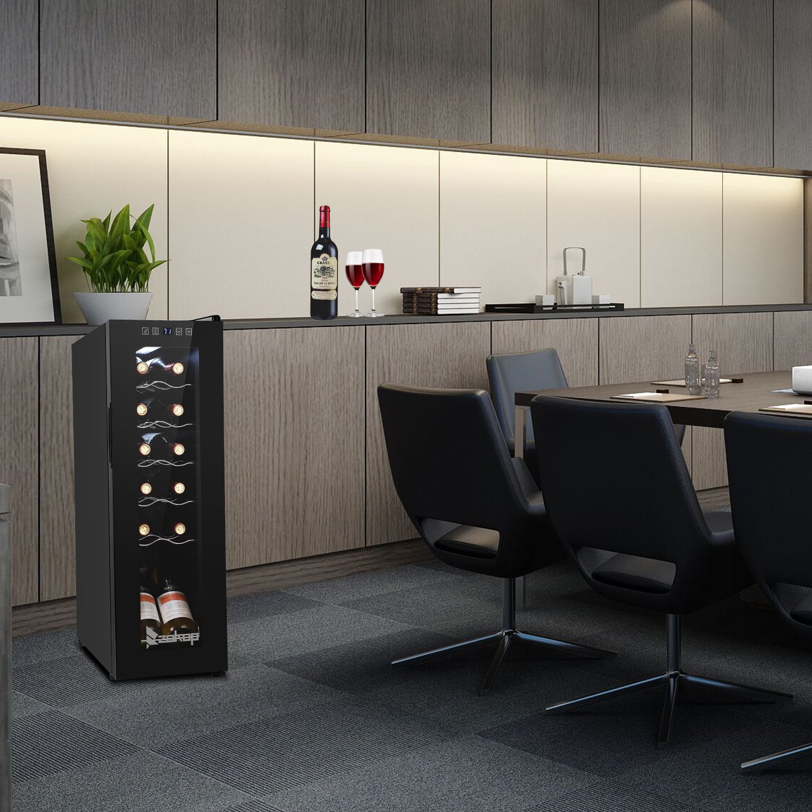 115V 85W 1.2cu.ft/34l Electronic Wine Cabinet with Transparent Glass Door X332