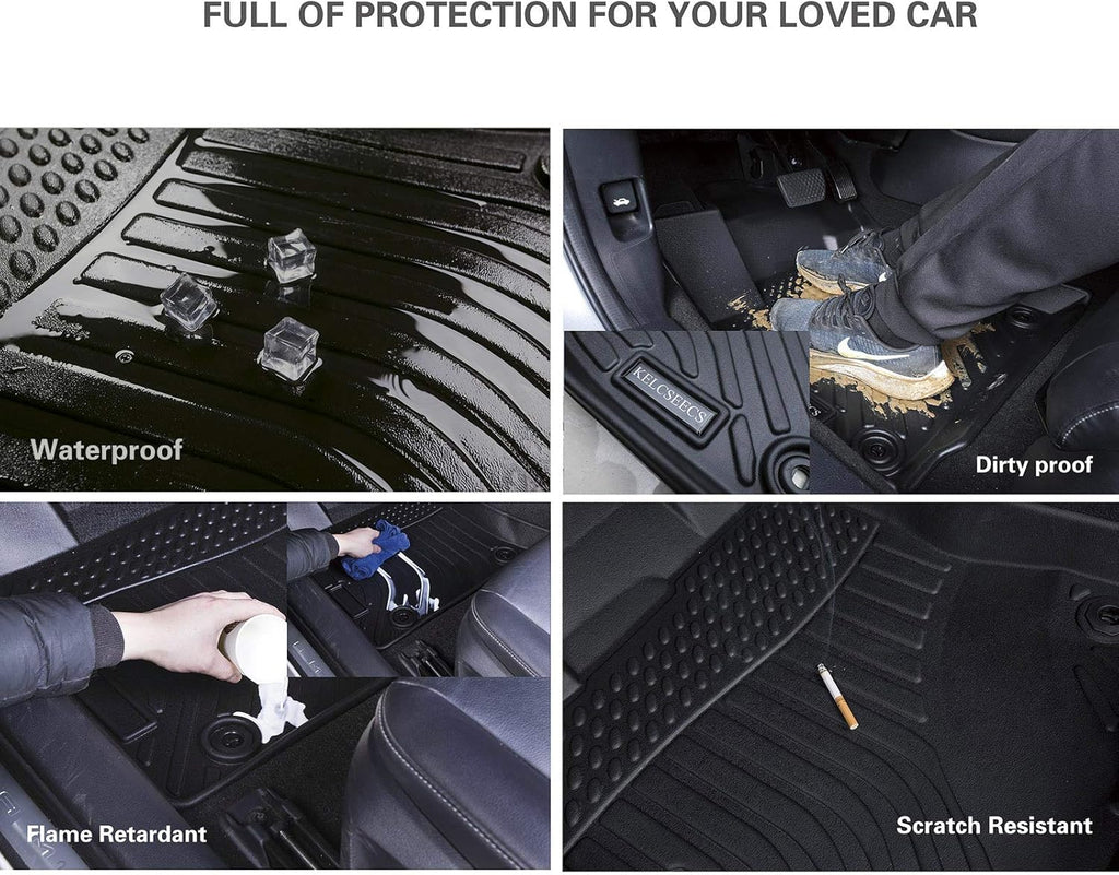 Black TPE Waterproof Car Mats Full Set Q84331