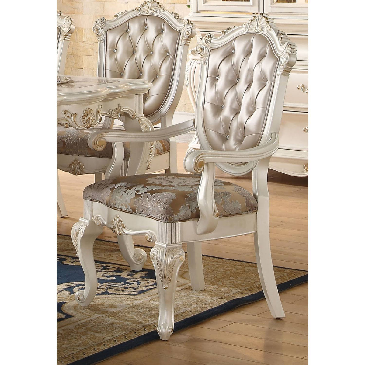 Rose Gold PU Arm Chair Set-2 C5614