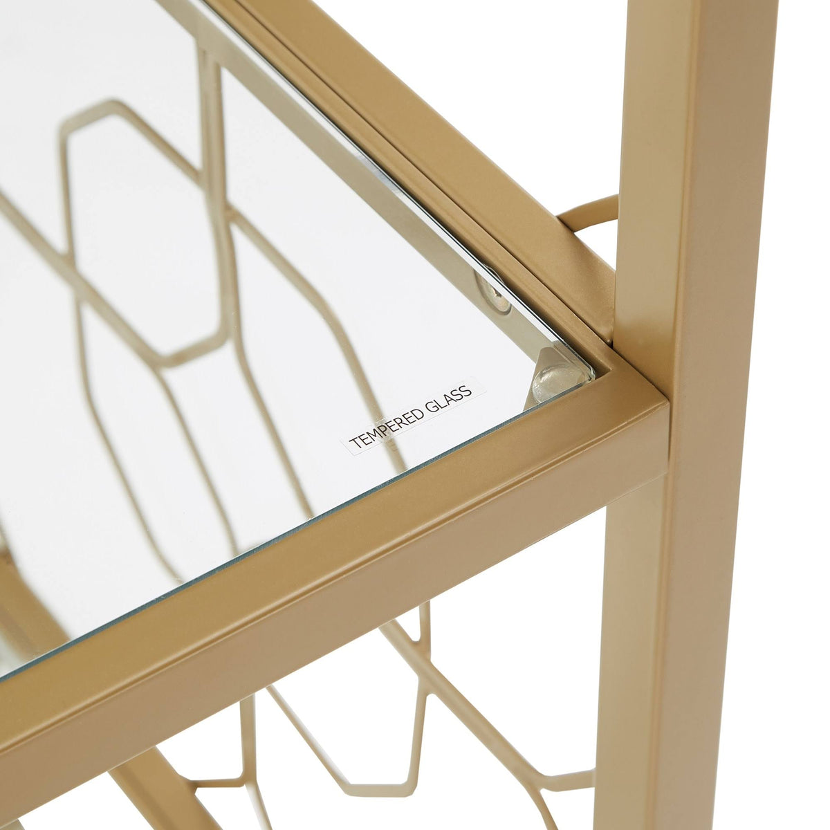 Gold Metal and Glass Bookcase K518625