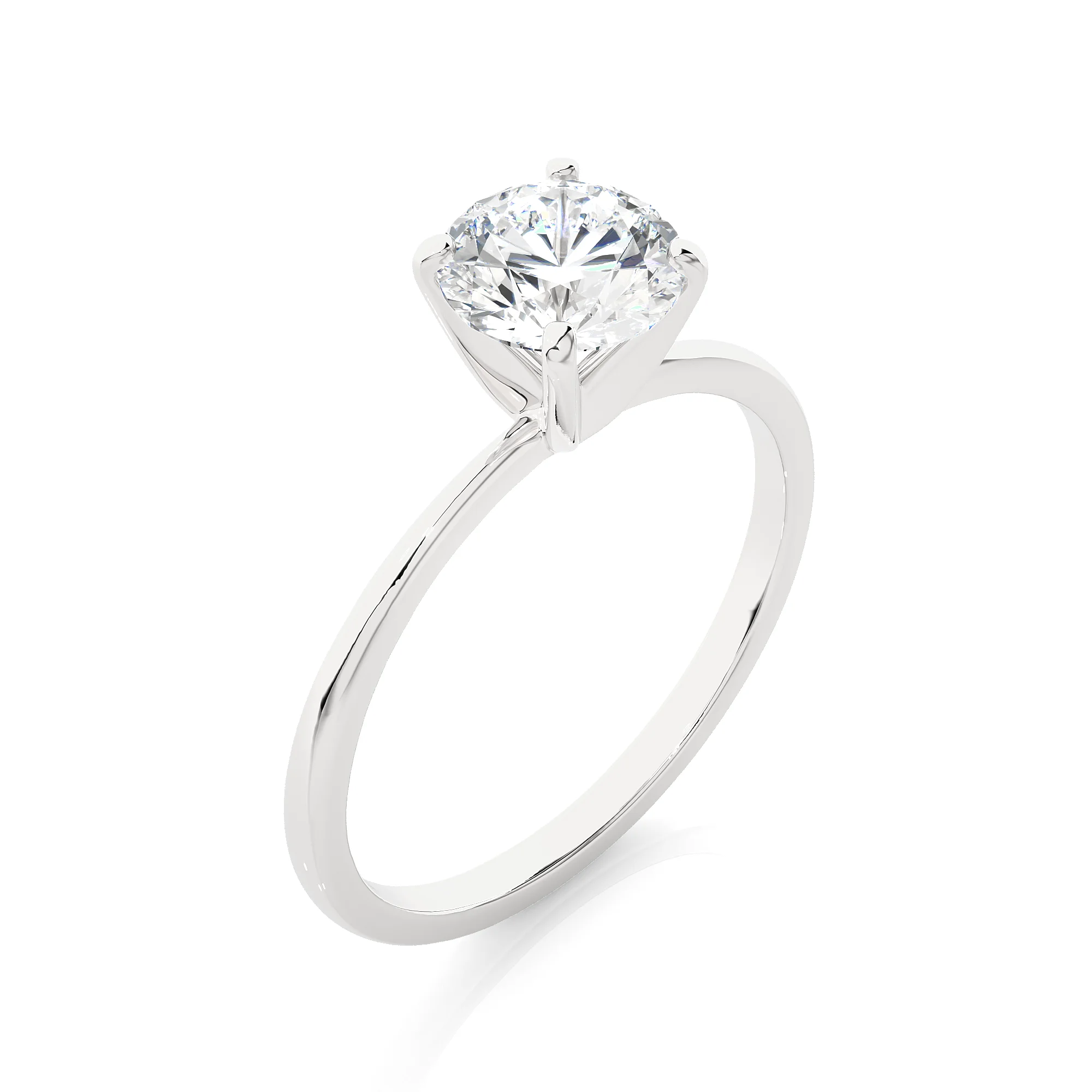 14k White Gold Lab Grown Diamond Solitaire Engagement Ring S68376