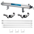 Complete Well Water Solution with UV, Sediment, Carbon Filter Purifier System 24GPM with Three Housing, 40 Mic Pre Filter and Extra Filter Replacement C5515