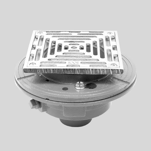 6x22 Cast Iron Floor Drain with Solid Nickel Bronze Top Y567