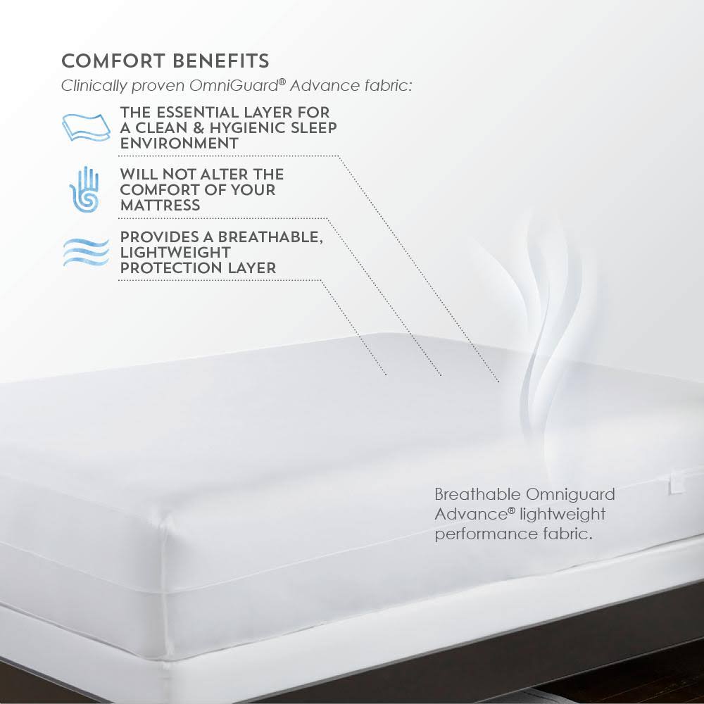 White Cal King Total Encasement Protector J204