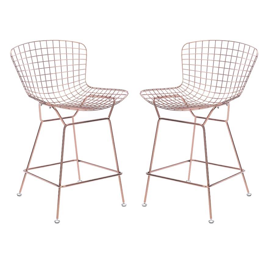 Rose Gold Wire Counter Chair Set of 2 N843