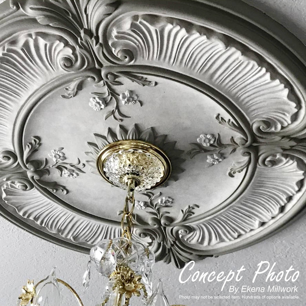 15 3/4x22OD x 3 7/8x22ID x 3/4x22P Hand-Painted Ceiling Medallion V7560