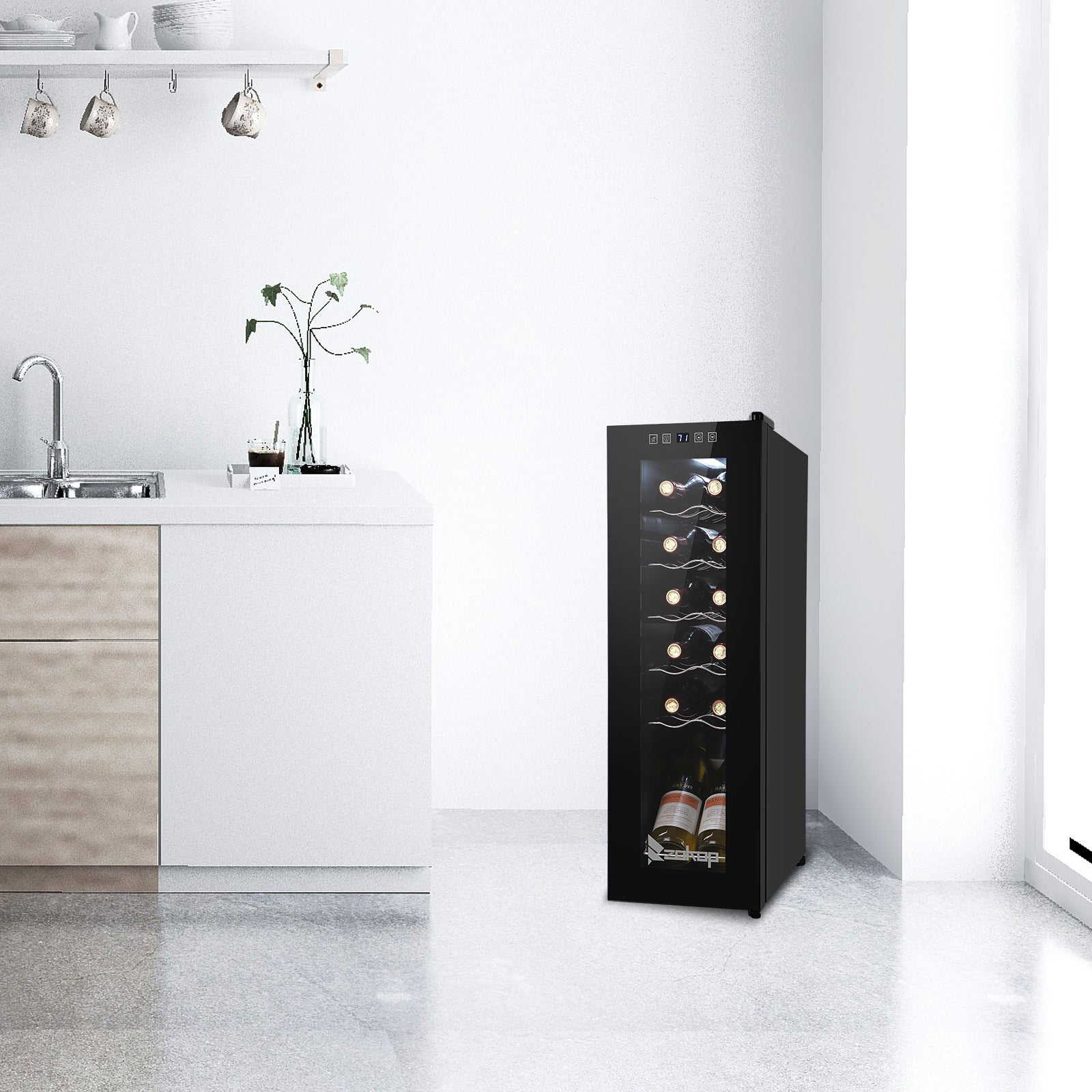 115V 85W 1.2cu.ft/34l Electronic Wine Cabinet with Transparent Glass Door X332