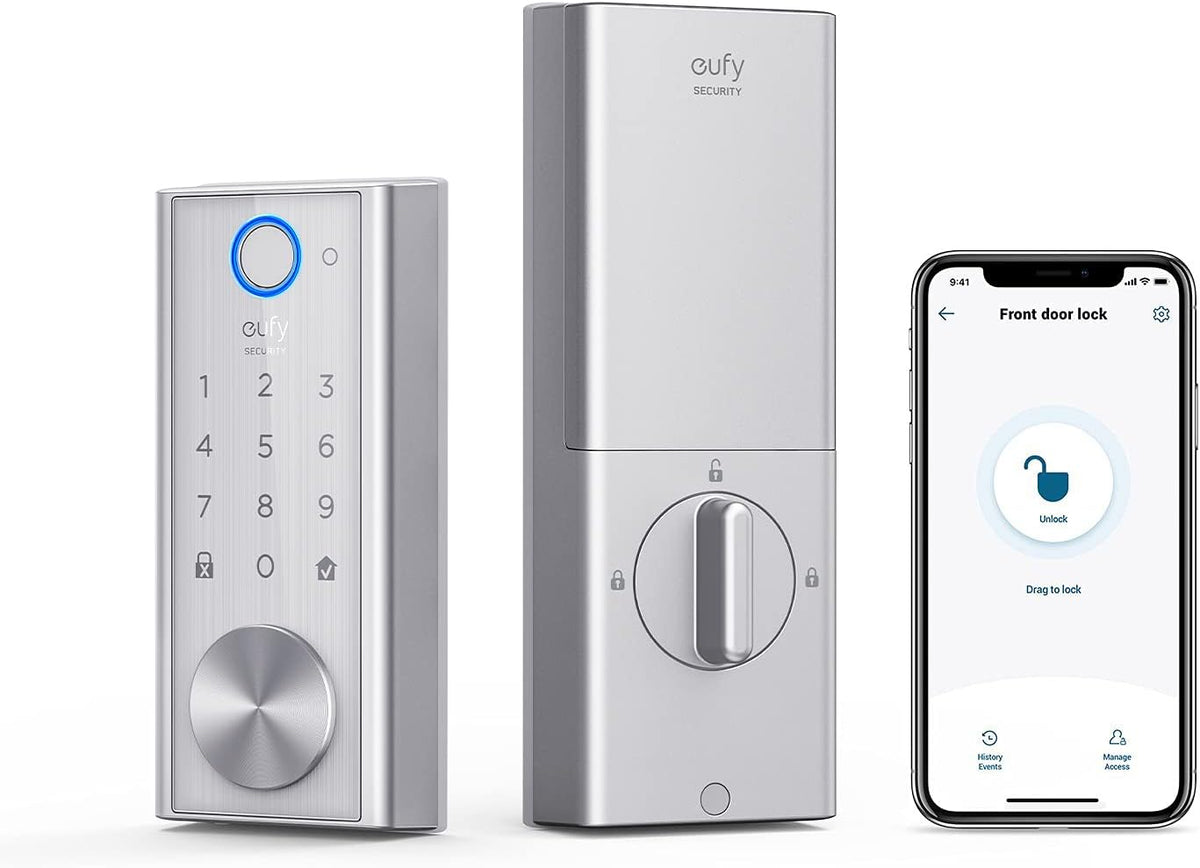 Smart Lock with Fingerprint Scanner and Touchscreen Keypad J870