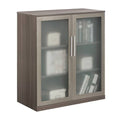 Storage Cabinet with Glass Doors Espresso Laminate H5359