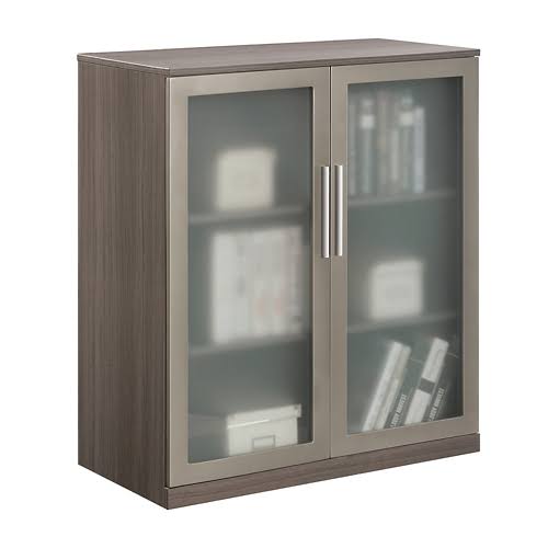 Storage Cabinet with Glass Doors Espresso Laminate H5359