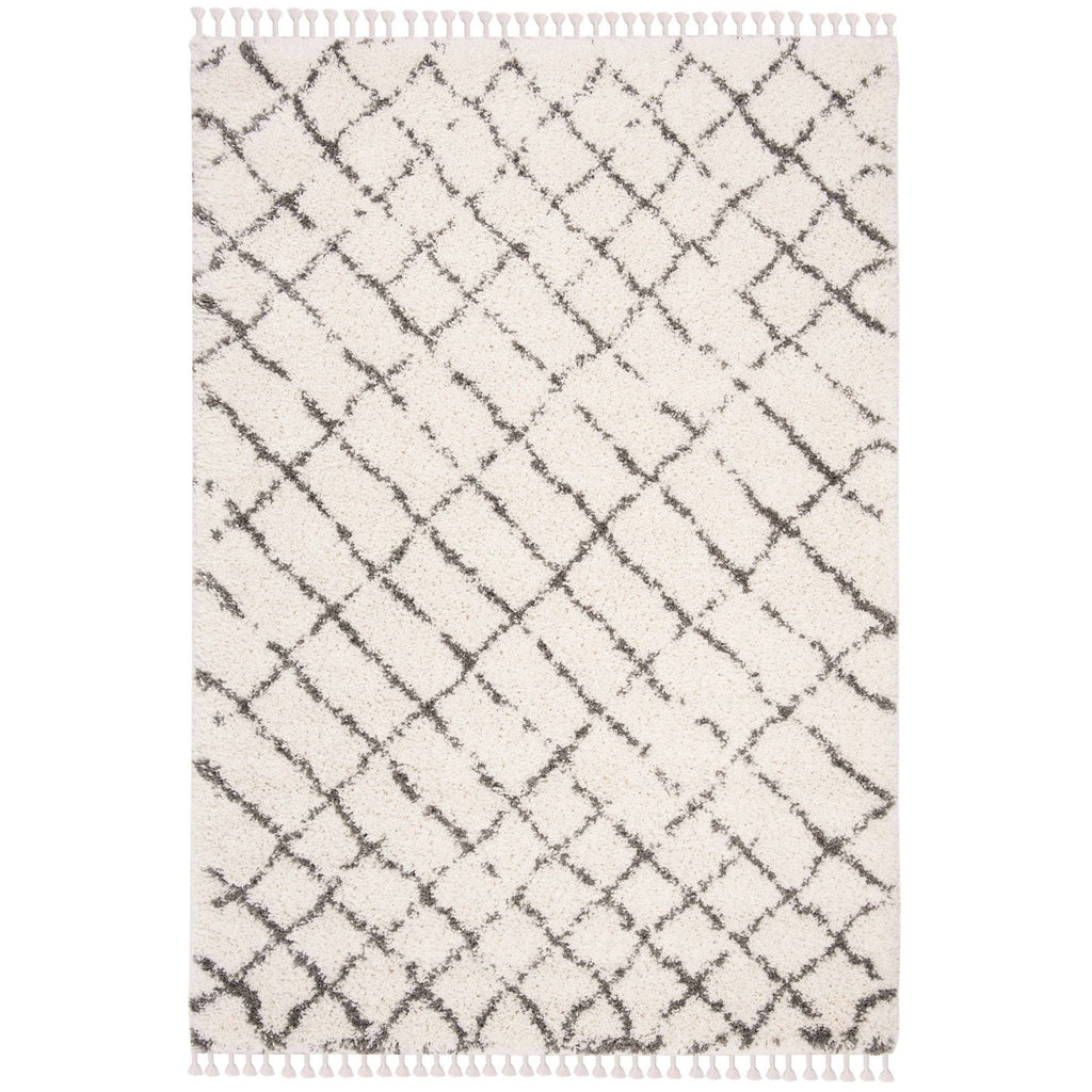 Moroccan Fringe Shag Ivory / Grey Rug H323150