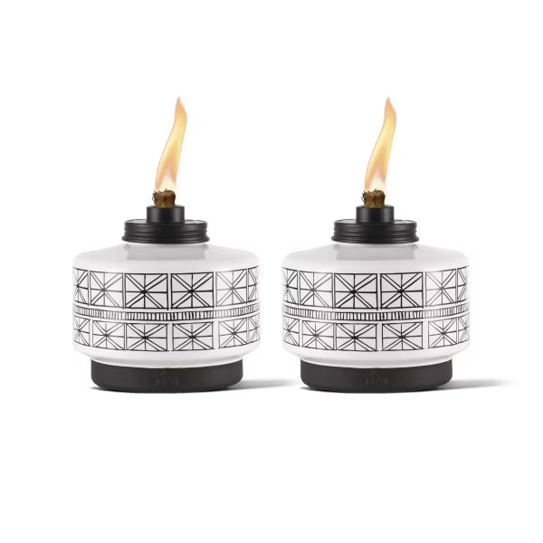 2-Pack 6 Inch Glass Table Torch I7816
