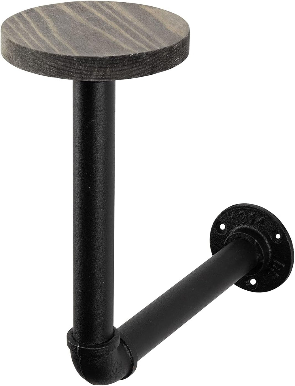 Rustic Brown Wood Hat Rack with Industrial Metal Wall Mounted Bracket Pack of 2 Z867