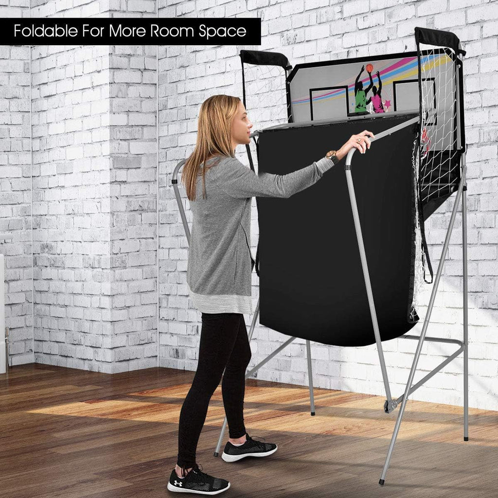 Foldable Basketball Arcade Game with LED Scoring System M458418
