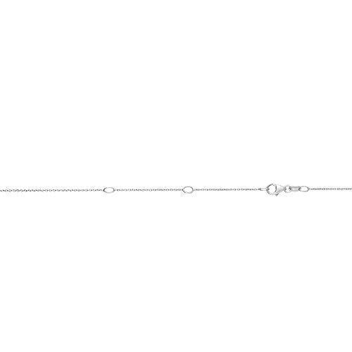 14k White Gold 0.6mm Extendable Cable Chain Necklace, Lobster Claw 16-18 Inches S5620