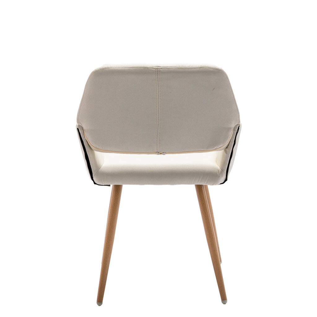 Beige Fabric Mid-Century Accent Chair with Metal Legs B4800