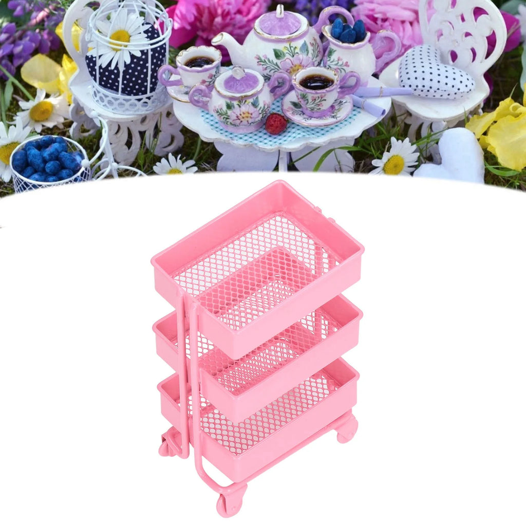 3 Tier Dollhouse Trolley Rack with Wheels Q195285