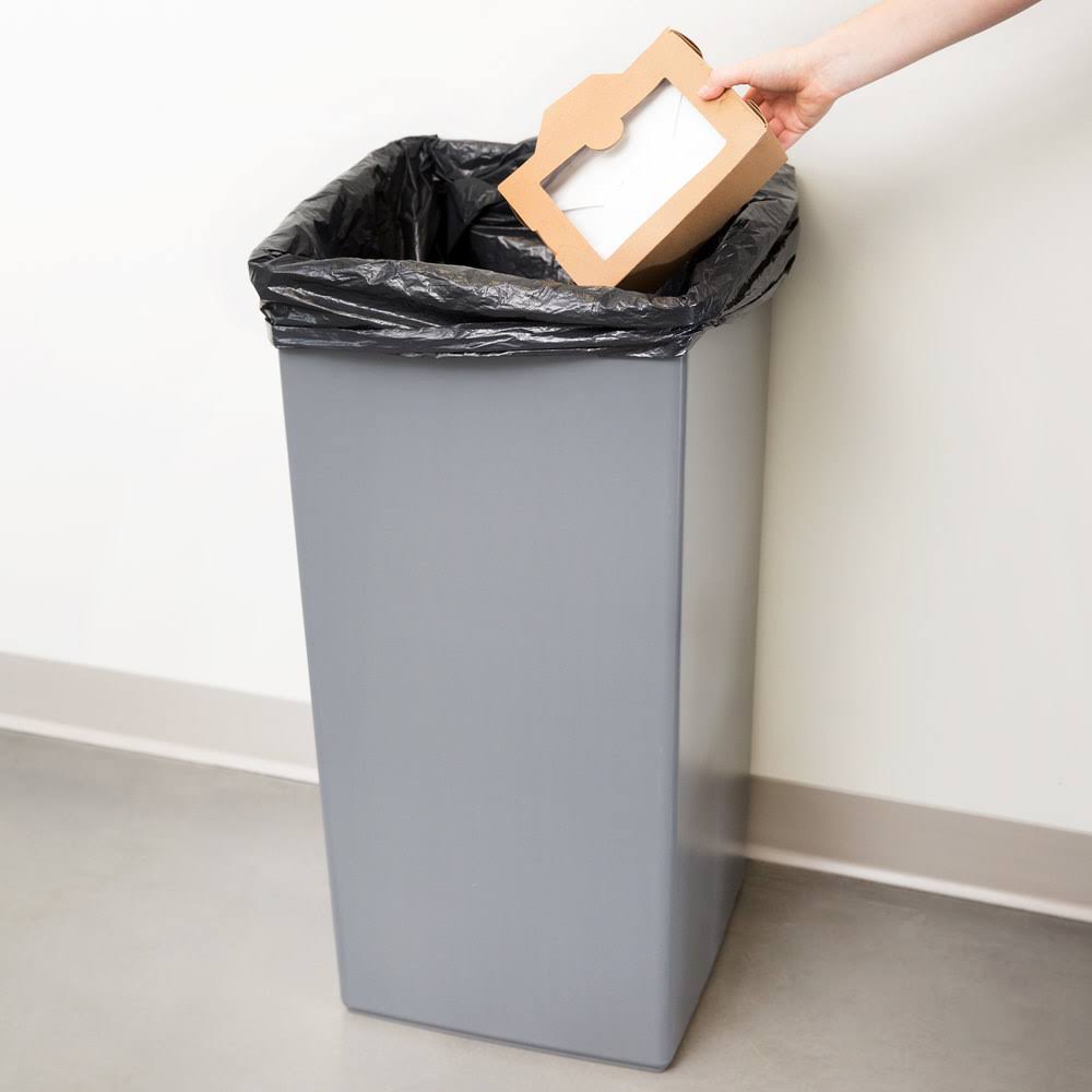 32 Gallon Gray Square Trash Can W16678