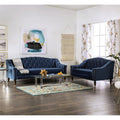 Blue Fabric Tufted 2-Piece Sofa Set X259