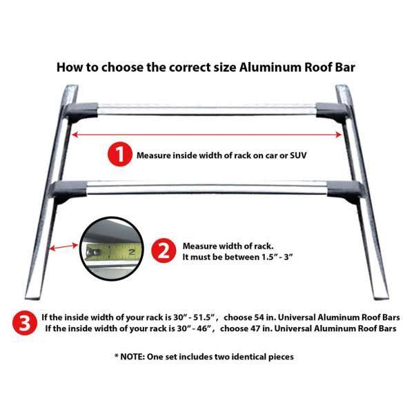 47 in. Aluminum Roof Bars for Small SUVs (Set of 2) Z4091