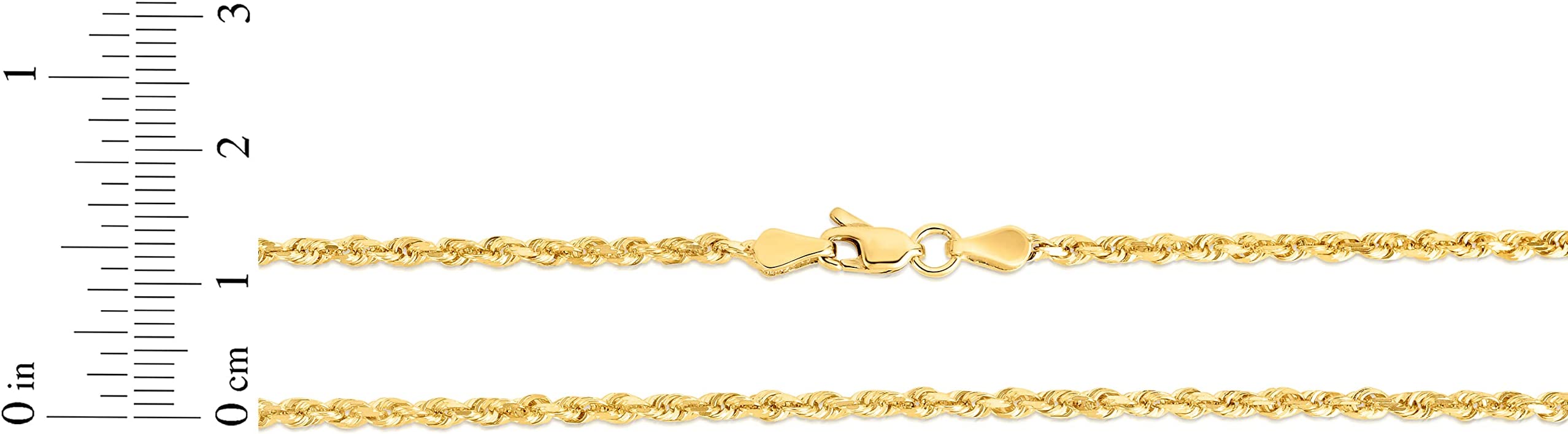 10k Yellow Gold Diamond Cut Rope Chain Necklace K10189