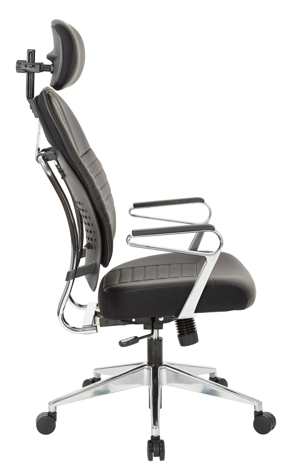 Bonded Leather Managers Chair with Headrest - Black I92321