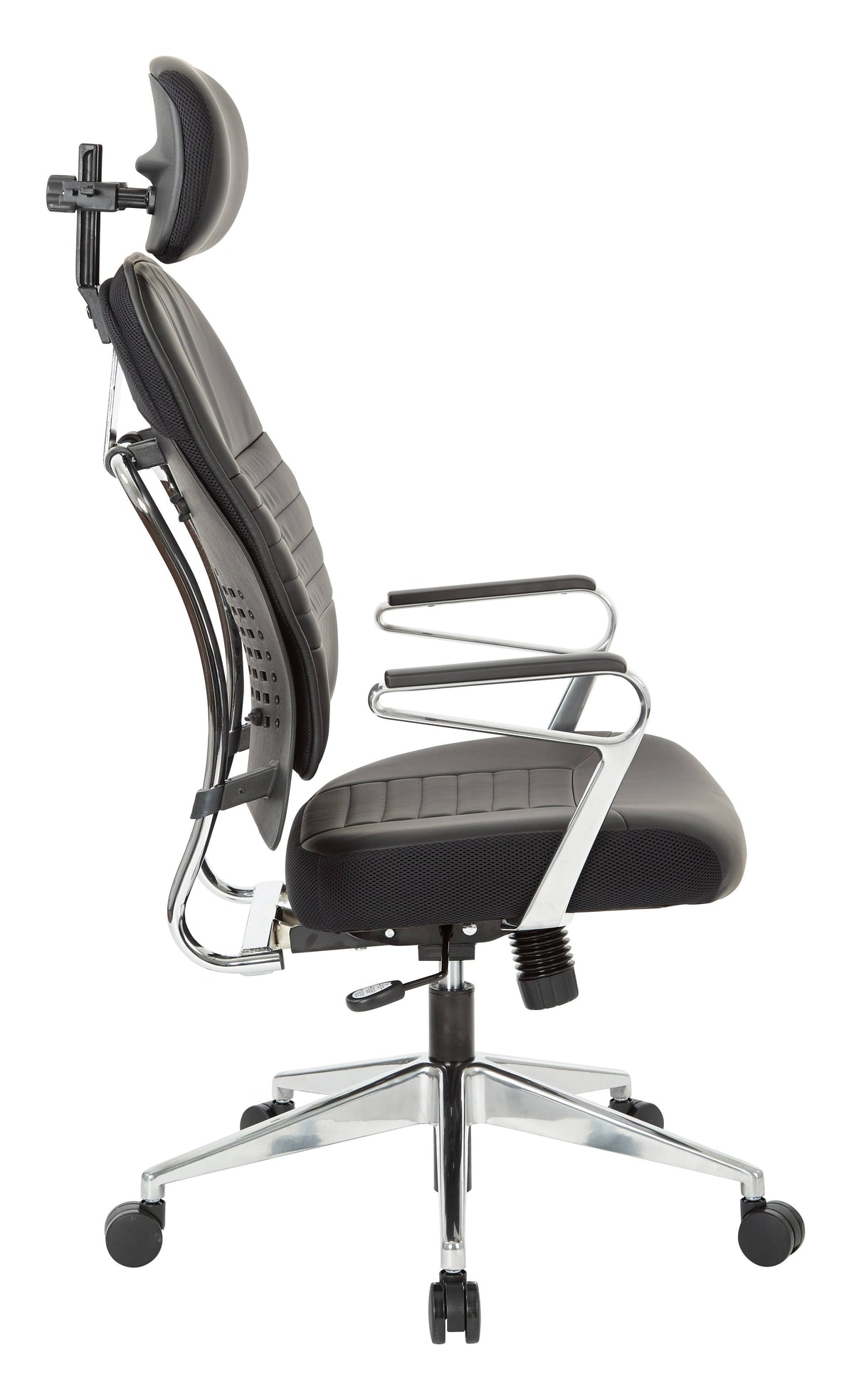 Bonded Leather Managers Chair with Headrest - Black I92321