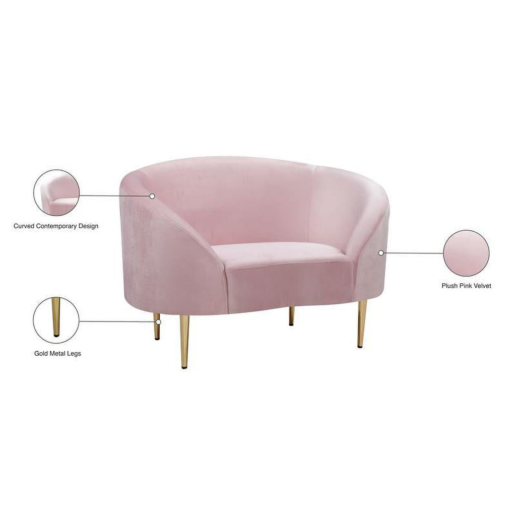 Pink and Gold Velvet Accent Chair B521