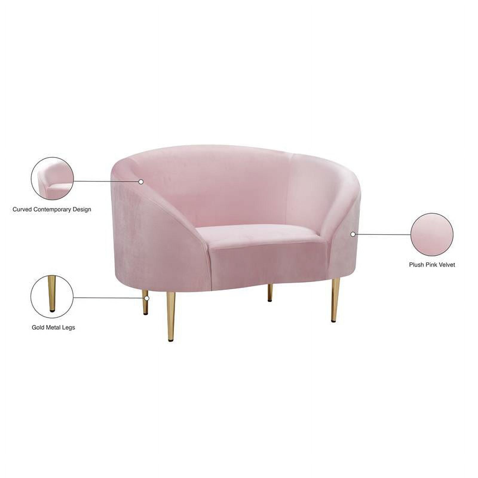 Pink and Gold Velvet Accent Chair B521