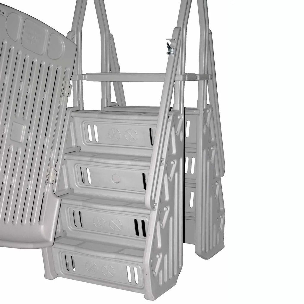 Taupe Above Ground Pool Ladder with Gate Q412968