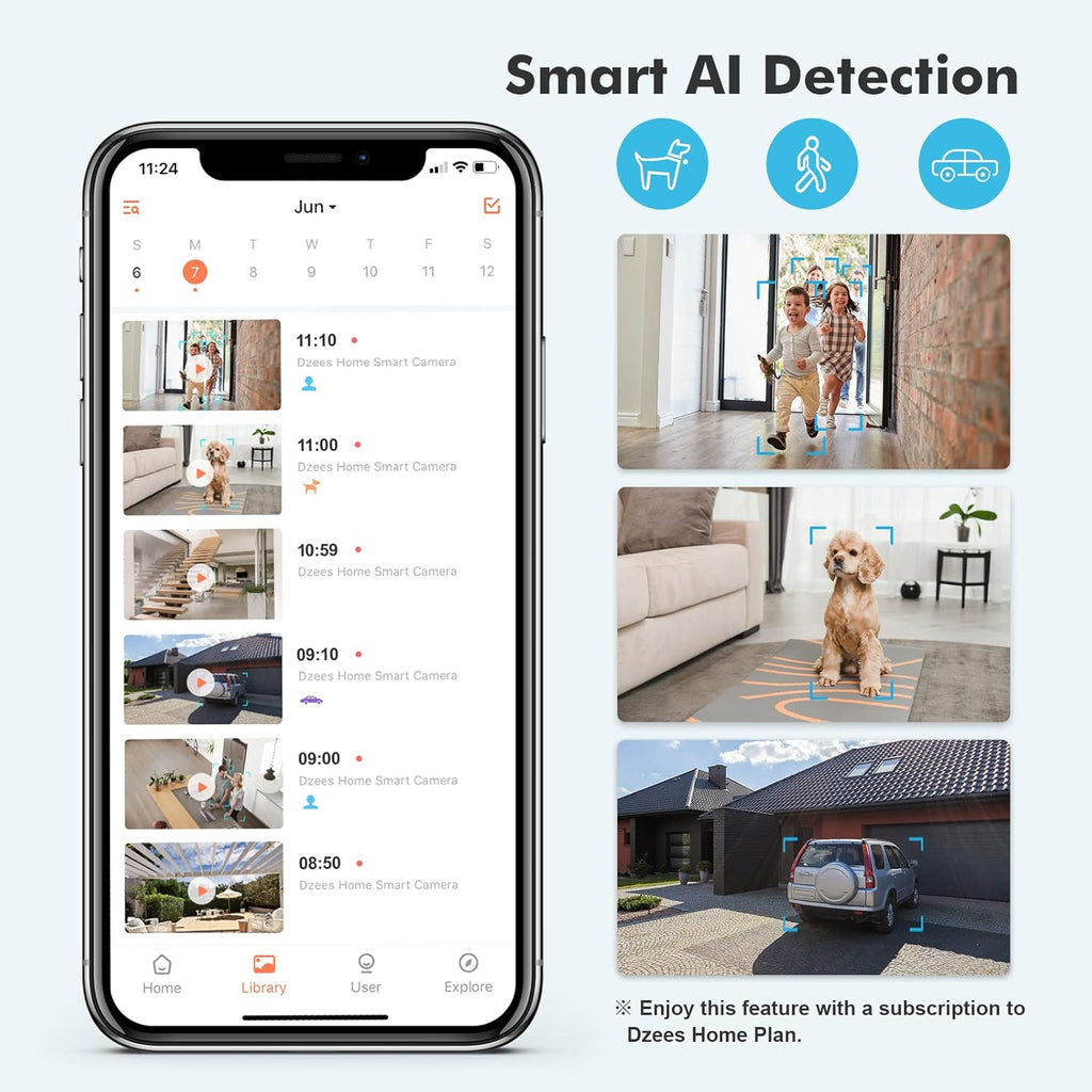 Wireless Outdoor Security Camera with Spotlight, Rechargeable Battery, AI Motion Detection, 2-Way Talk, Color Night Vision, IP66 WiFi Camera Q6218