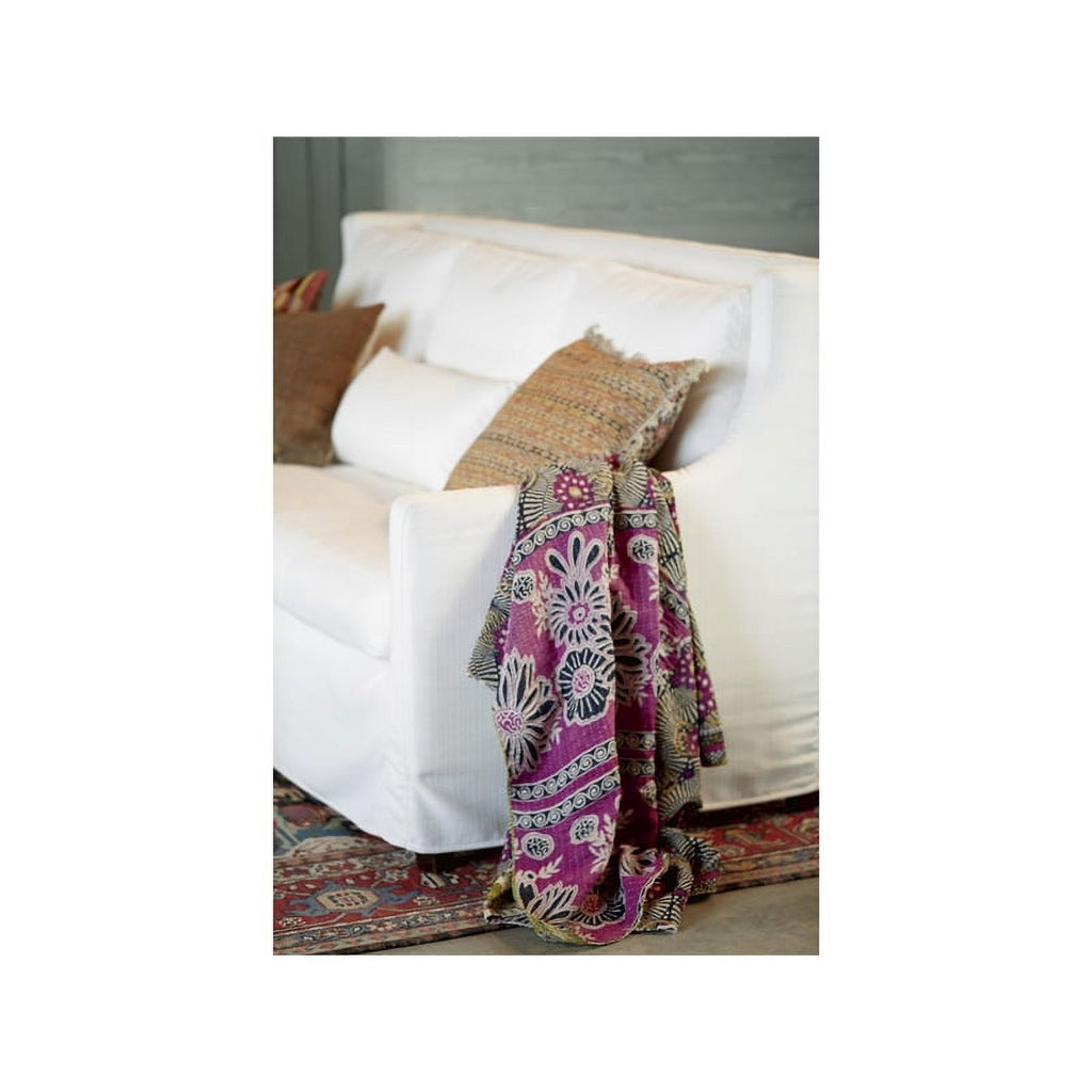 White Polyester Sofa with Three Pillows Y136