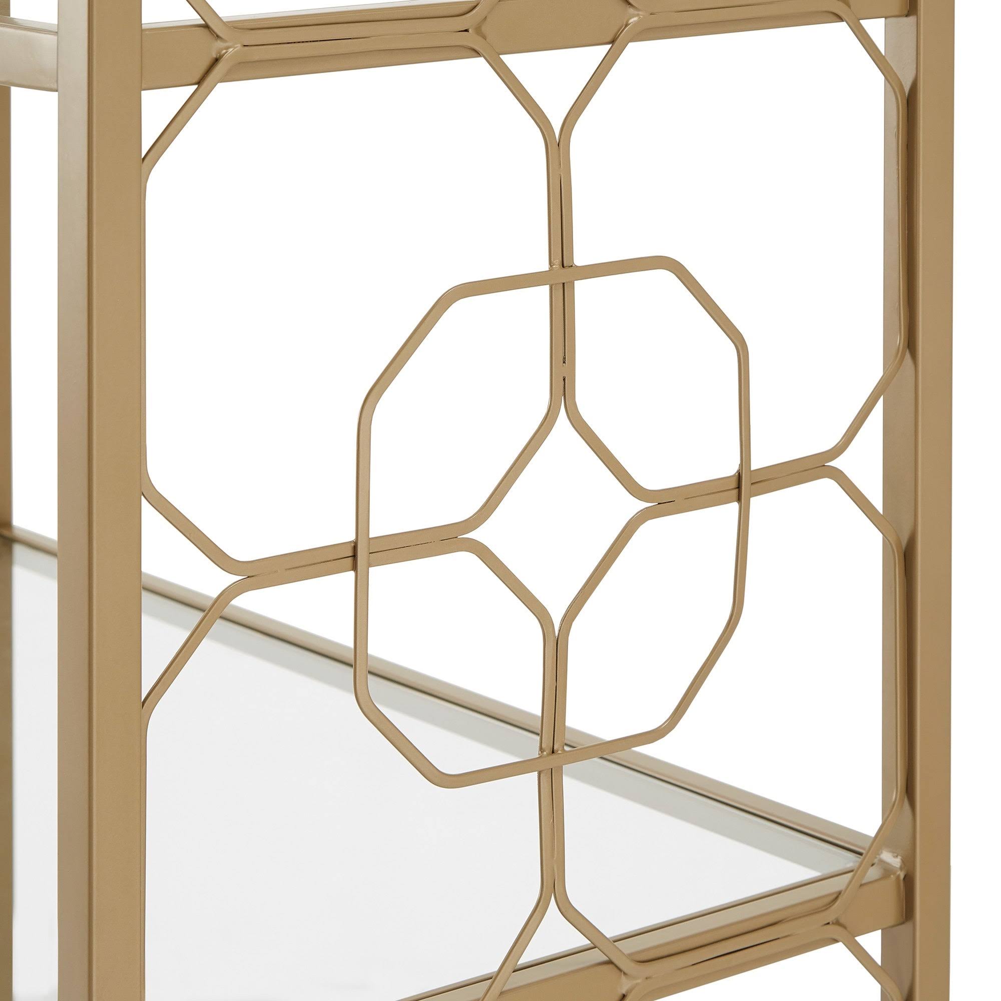 Gold Metal and Glass Bookcase K518625