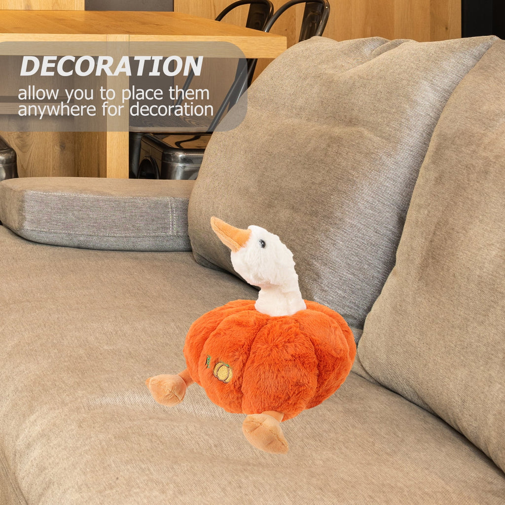 Plush Pumpkin Duck Stuffed Animal Doll K134939
