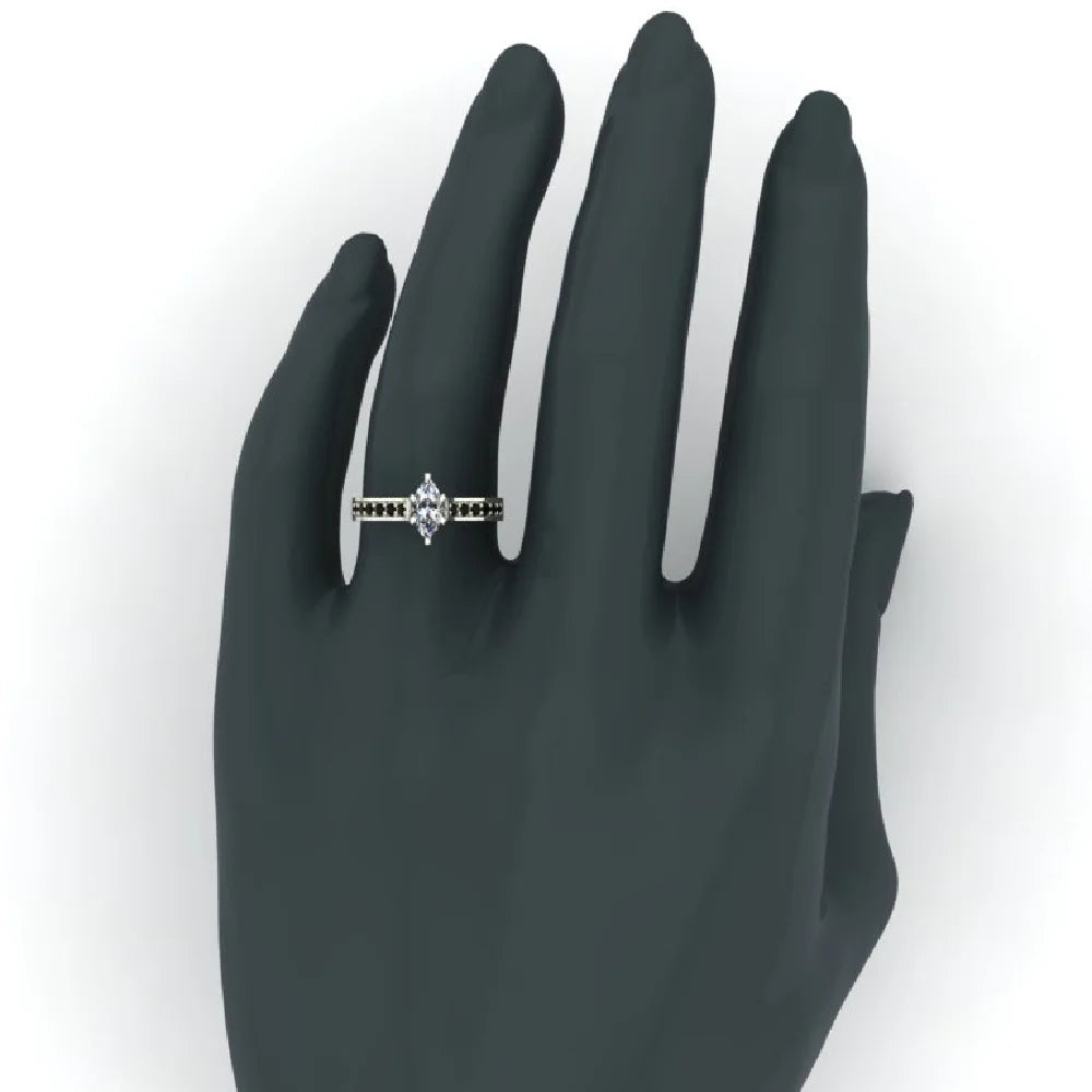Black Diamond Ring 1.00 CT TW 14K Gold Y490