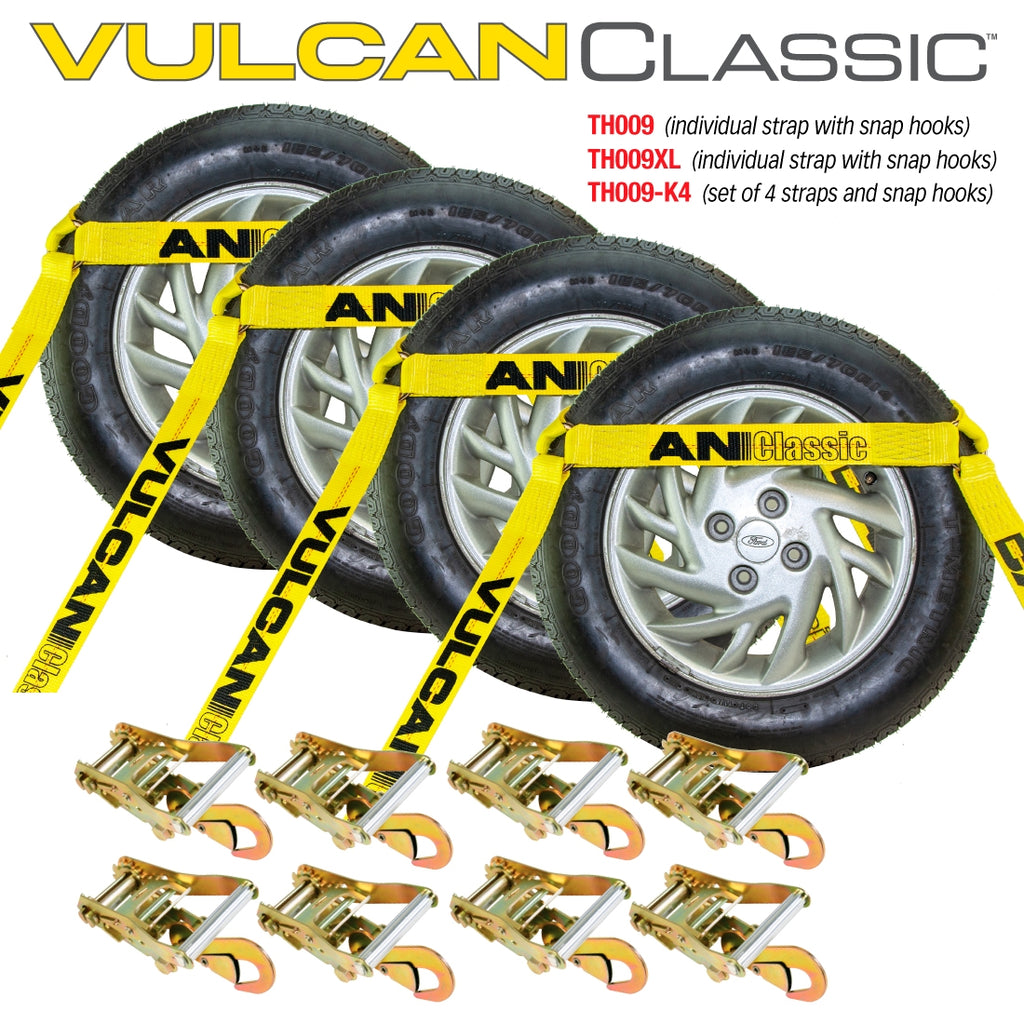 4 Pack Car Tie Down with Snap Hooks, 3300 Lbs SWL F693