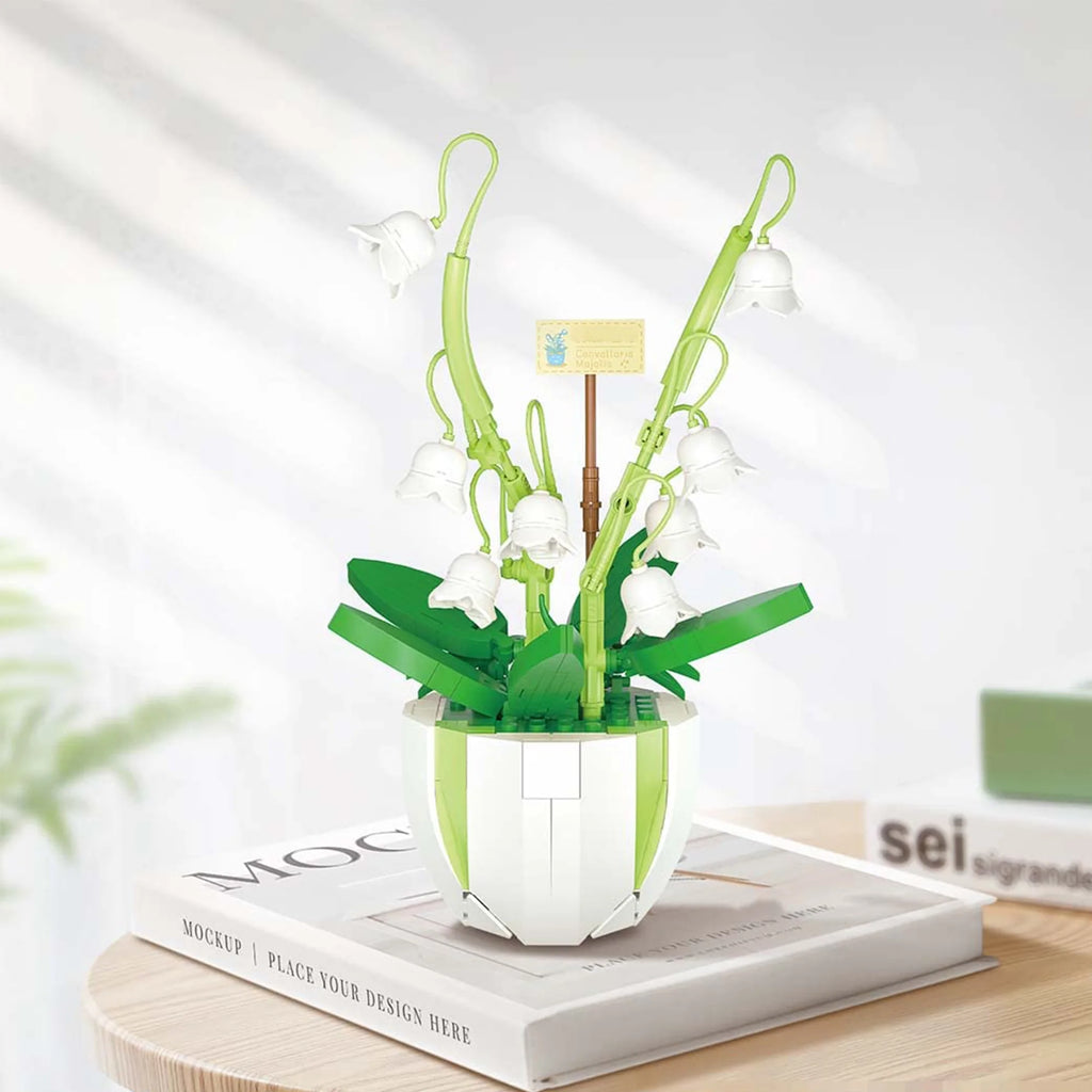 White Bell Orchid Bouquet Building Block Set J911427