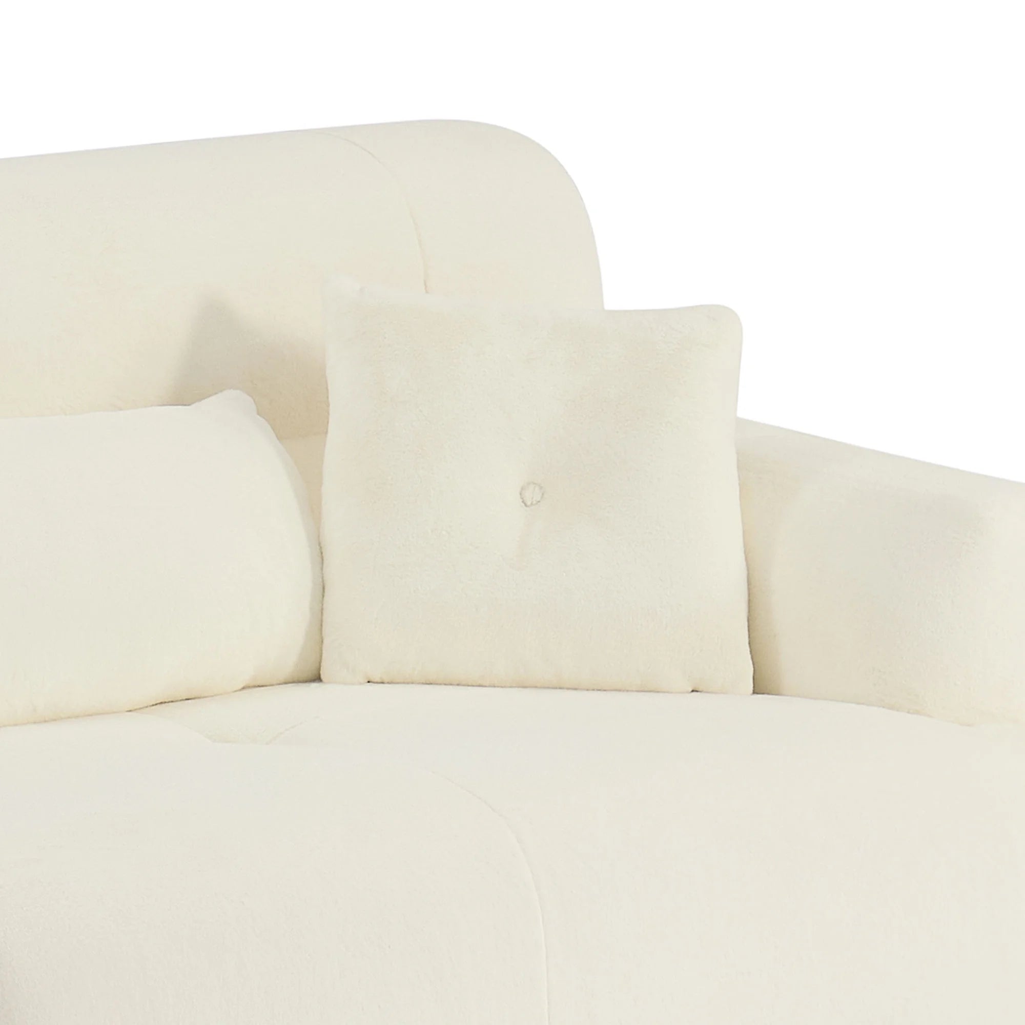 Beige Faux Rabbit Fur Sofa S283