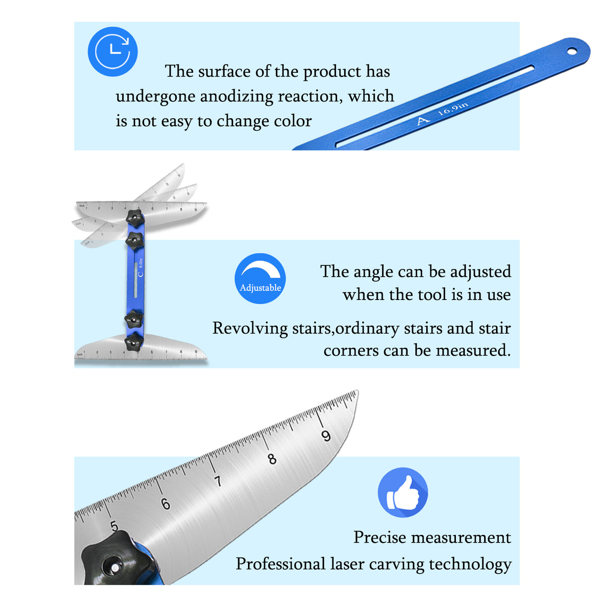 Adjustable Stair Tread Measuring Tool W1714