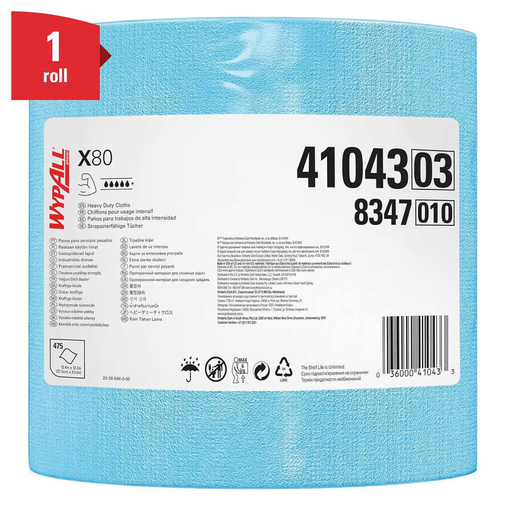 Heavy Duty Cloths Jumbo Roll, Blue, 475 Sheets / Roll O505324