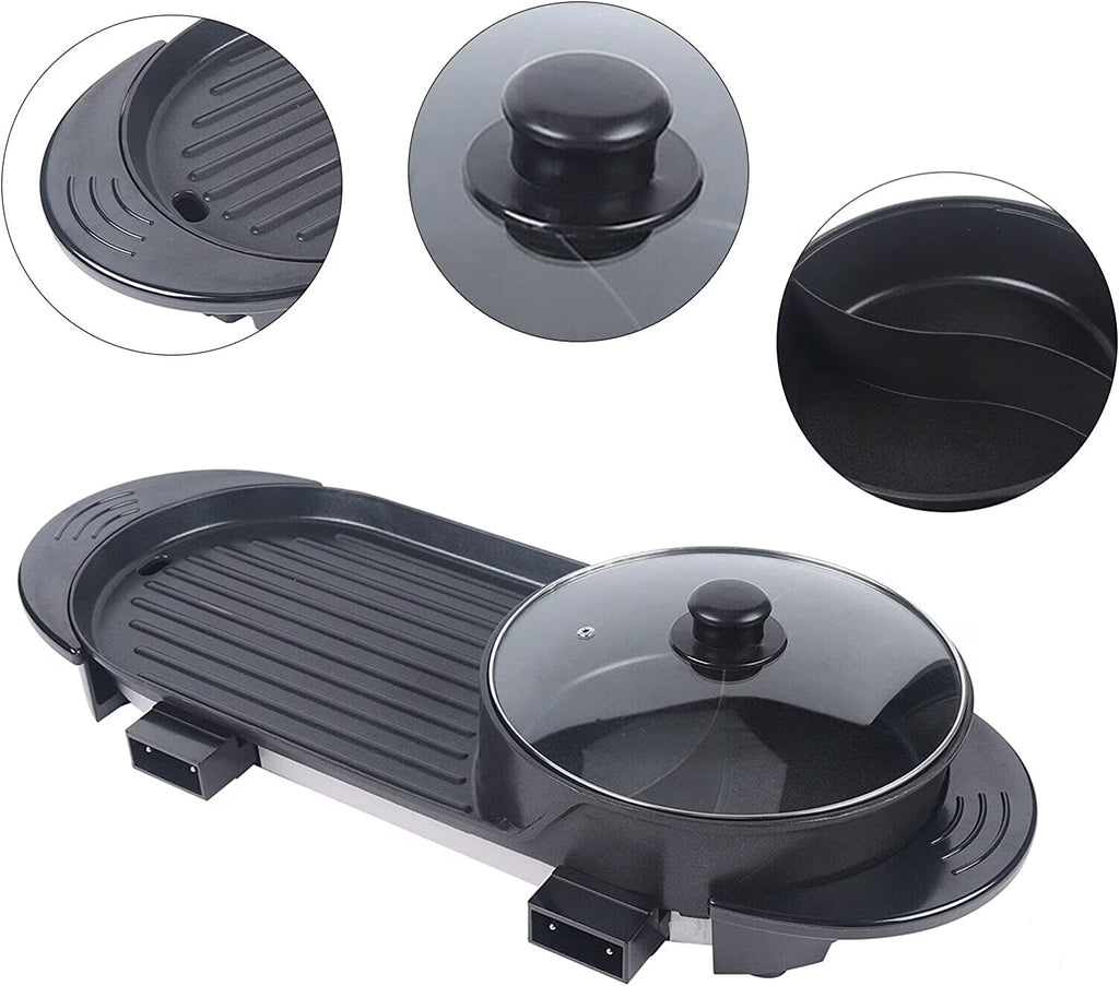 2In1 5 Speed Fire Adjustment Electric Smokeless Grill Indoor 110V I503