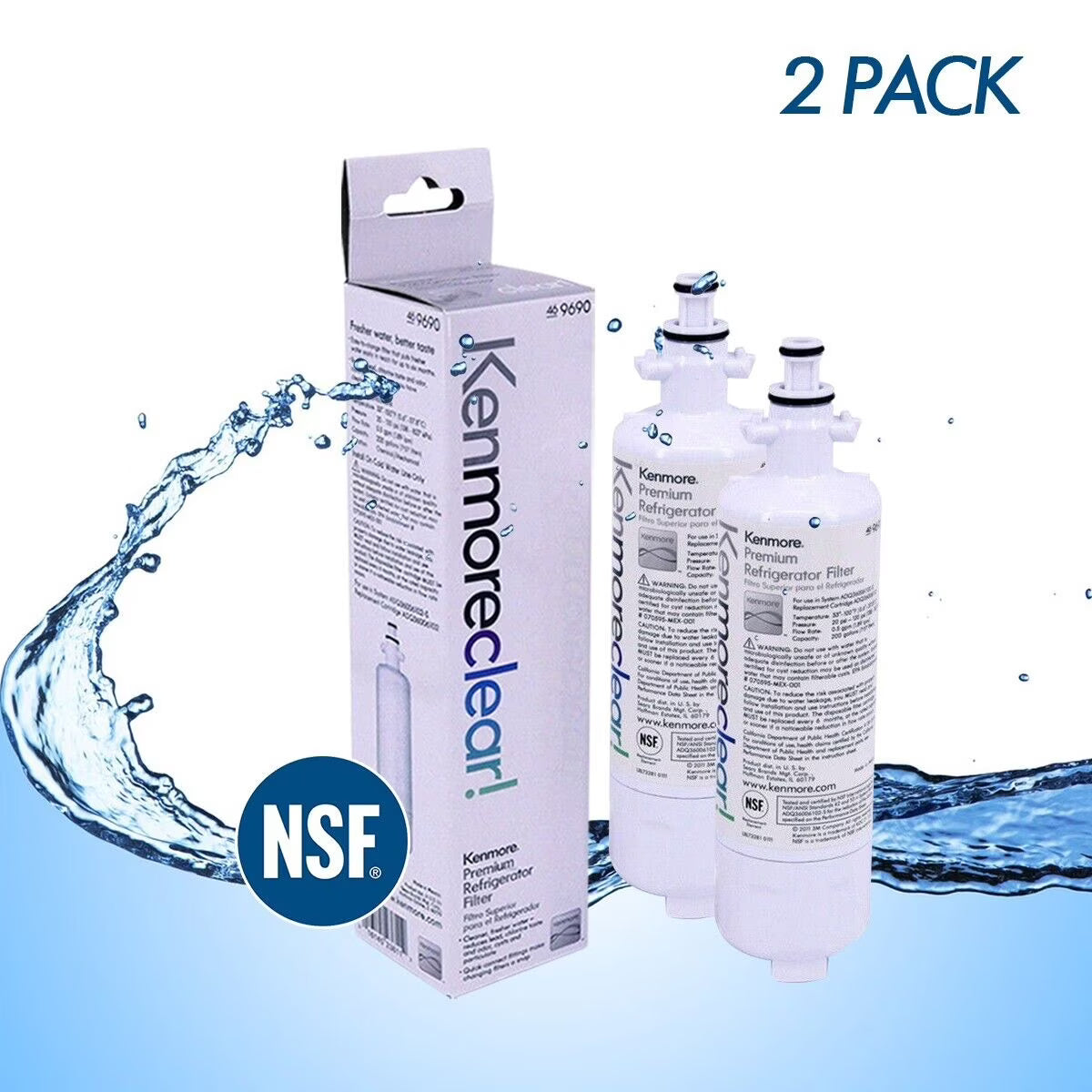 2 Pack Refrigerator Water Filter S944431